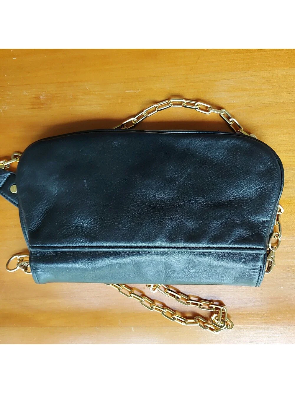 Tory Burch Reva black leather clutch bag